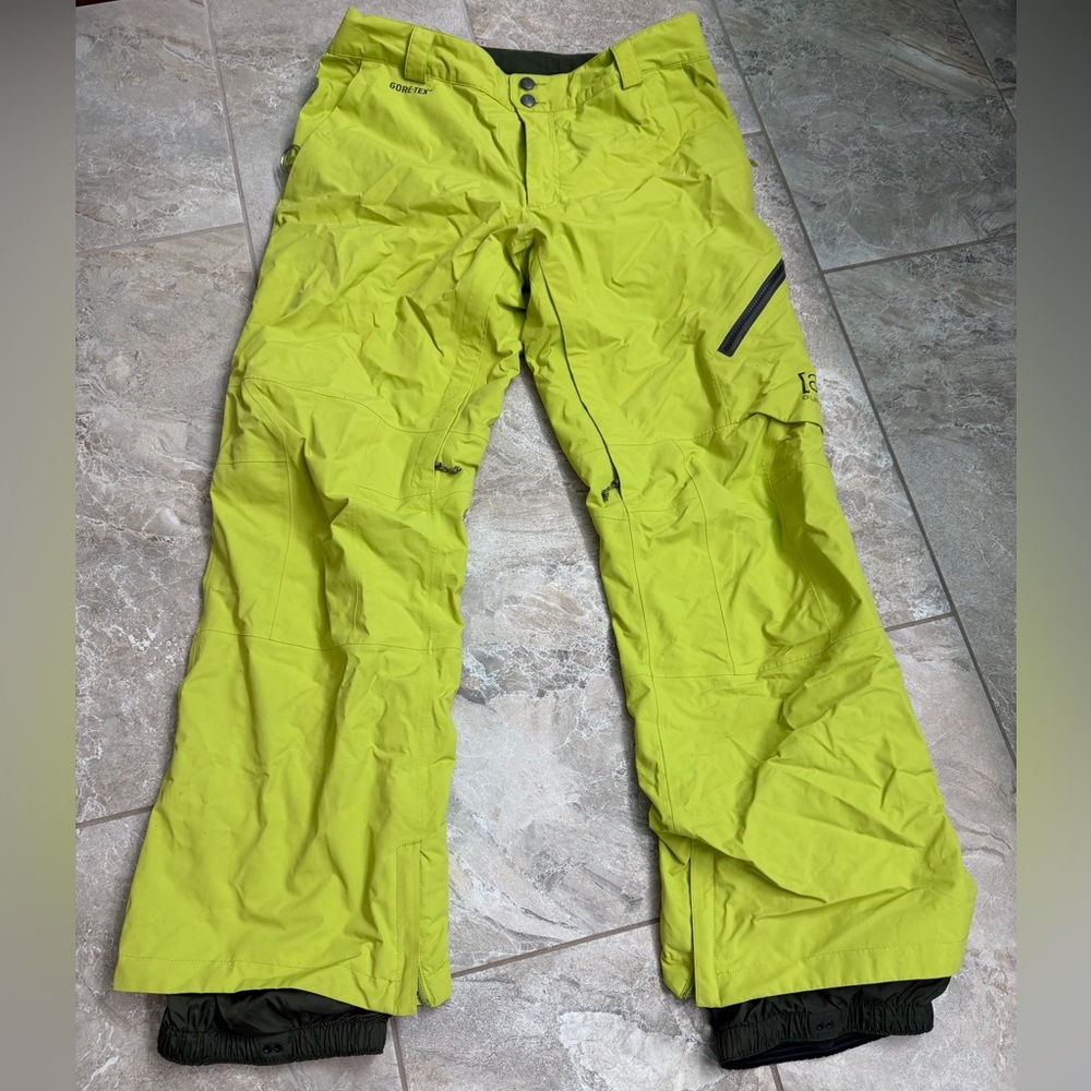 Burton AK Cyclic Gore-Tex Snow Pants Highlighter Yellow Color - Picture 2 of 7